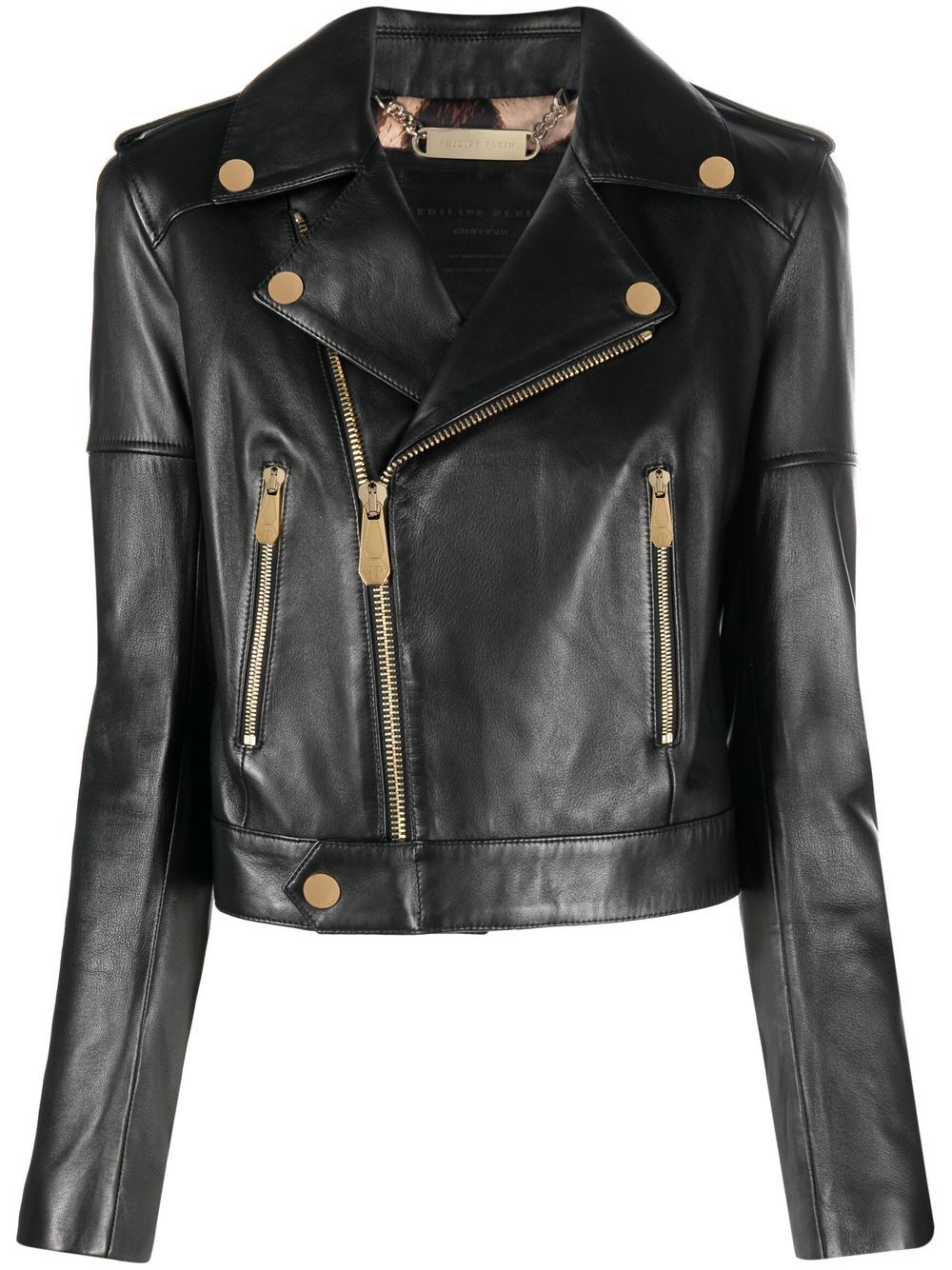 Philipp Plein Klassische Bikerjacke - Schwarz von Philipp Plein