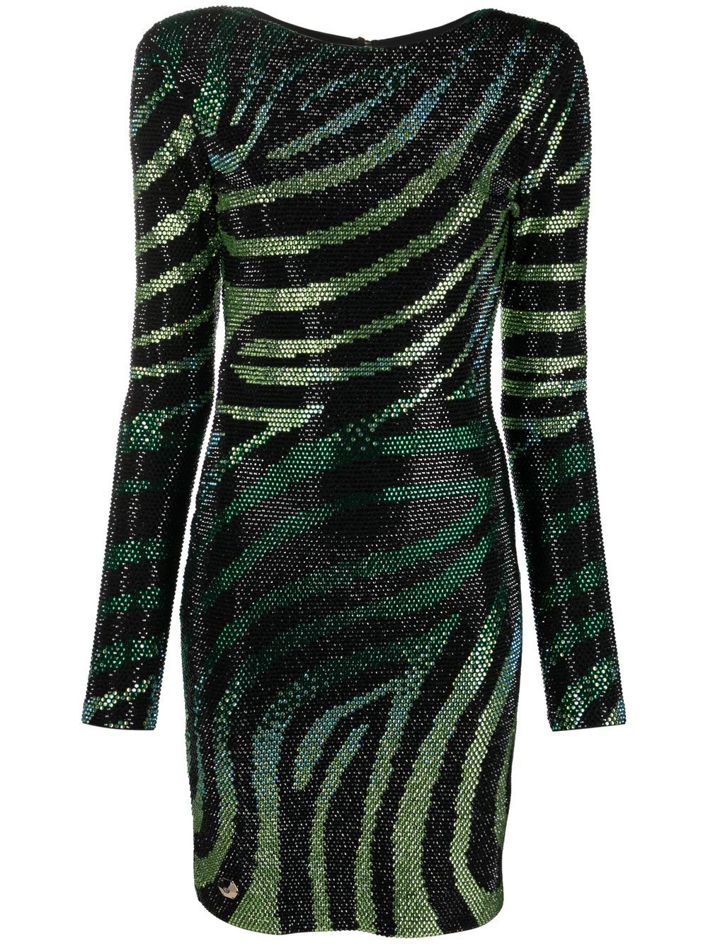 Philipp Plein Kristallverziertes Kleid mit Zebra-Print - Schwarz von Philipp Plein