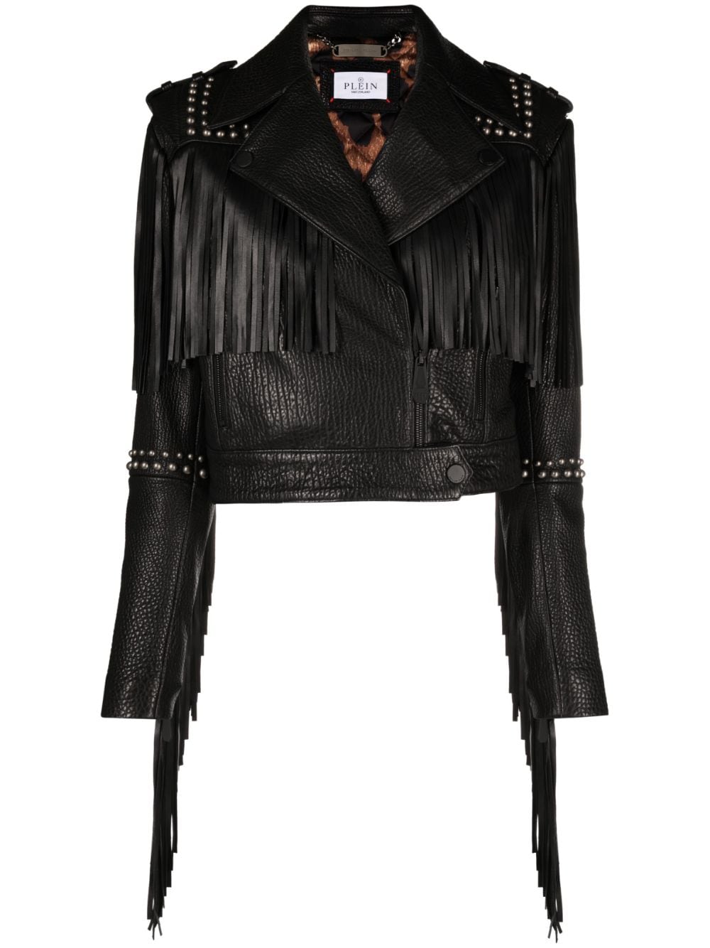 Philipp Plein Lederjacke mit Fransen - Schwarz von Philipp Plein