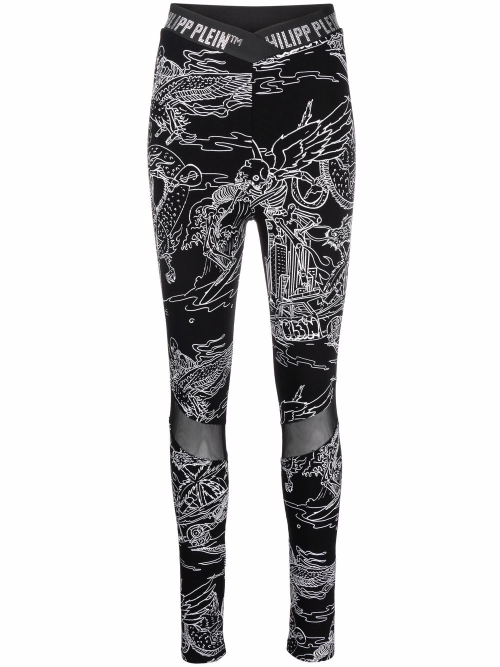 Philipp Plein Leggings mit Tattoo-Print - Schwarz von Philipp Plein