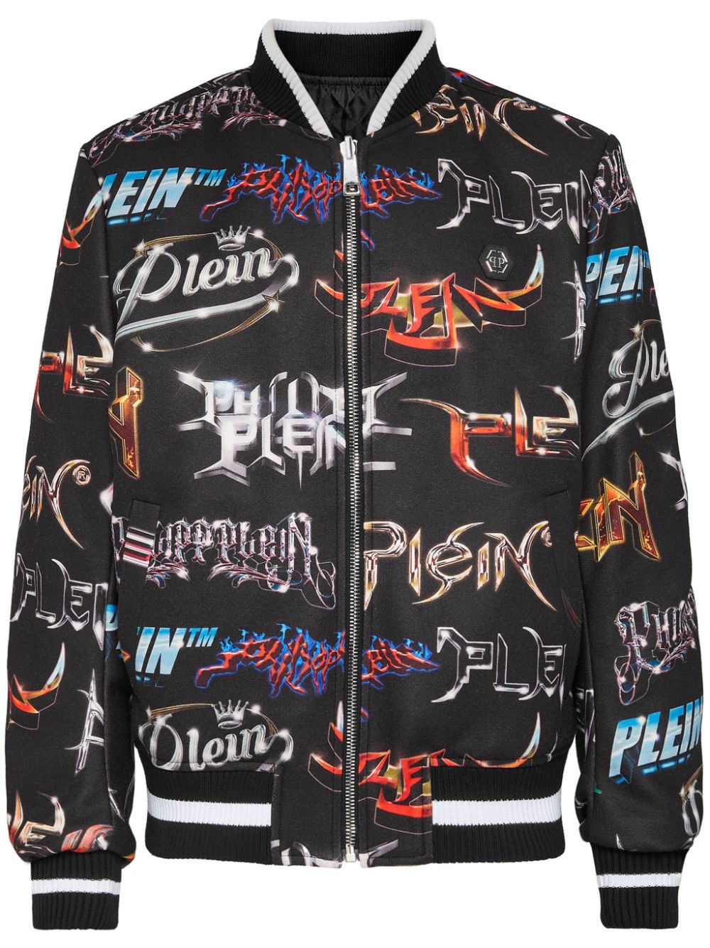 Philipp Plein Wendbare Lettering Bomberjacke - Schwarz von Philipp Plein