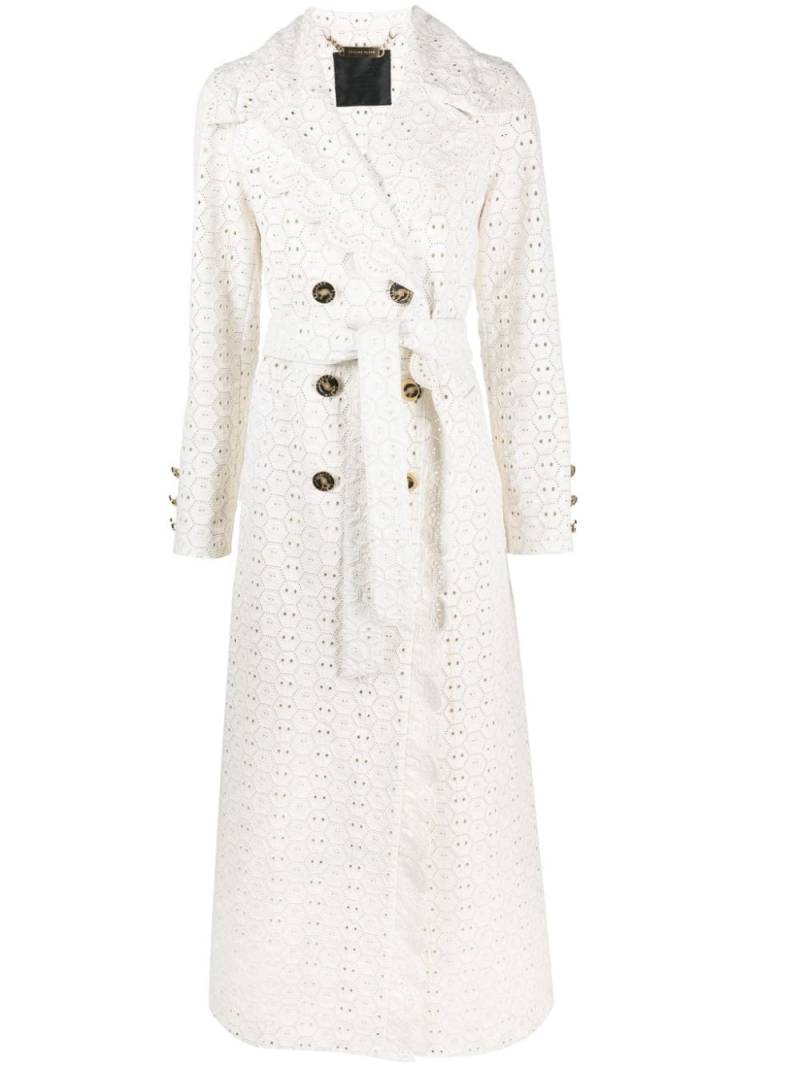 Philipp Plein Langer Sangallo Trenchcoat - Weiß von Philipp Plein