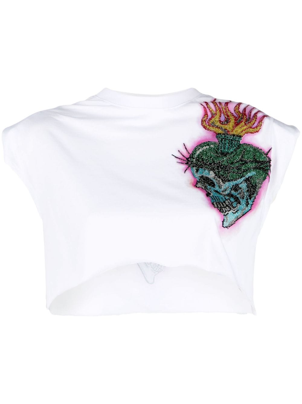 Philipp Plein Love Tattoo Cropped-T-Shirt - Weiß von Philipp Plein