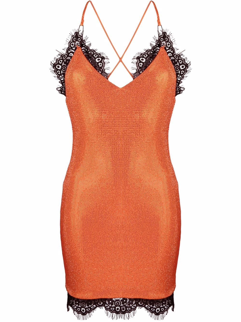 Philipp Plein Minikleid mit Kristallen - Orange von Philipp Plein