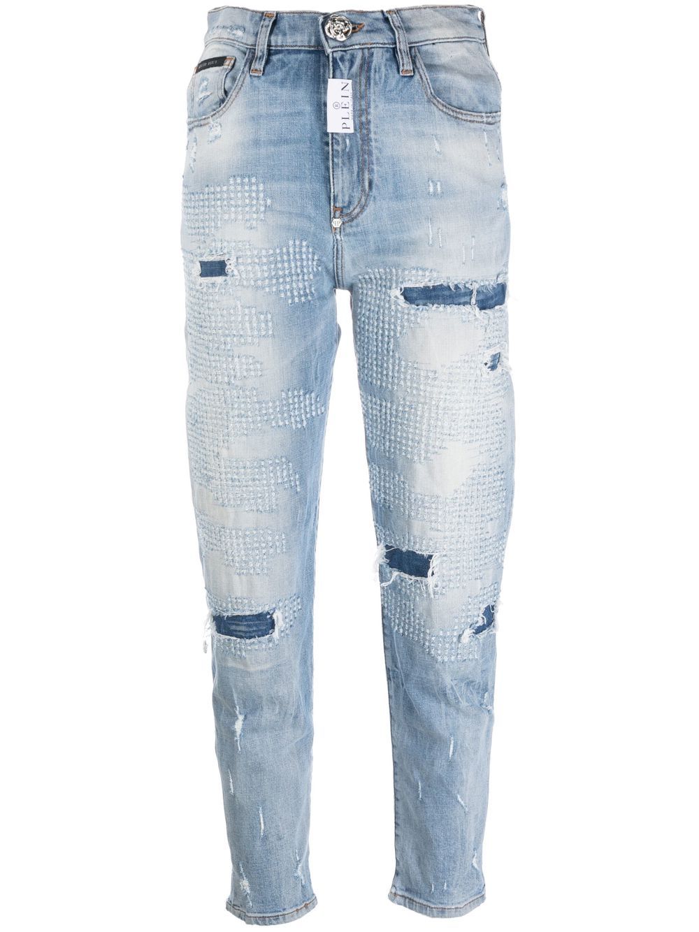 Philipp Plein Mom Jeans im Distressed-Look - Blau von Philipp Plein