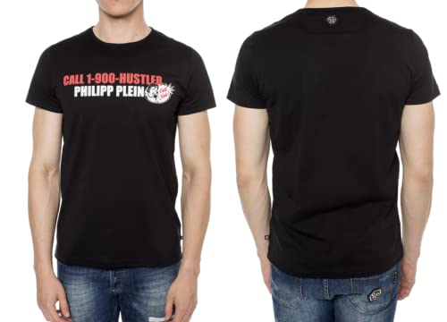 Philipp Plein Platinium Cut Call Hustler Logo Shirt Round Neck T-Shirt Top (as3, Alpha, xx_l, Regular, Regular) von Philipp Plein