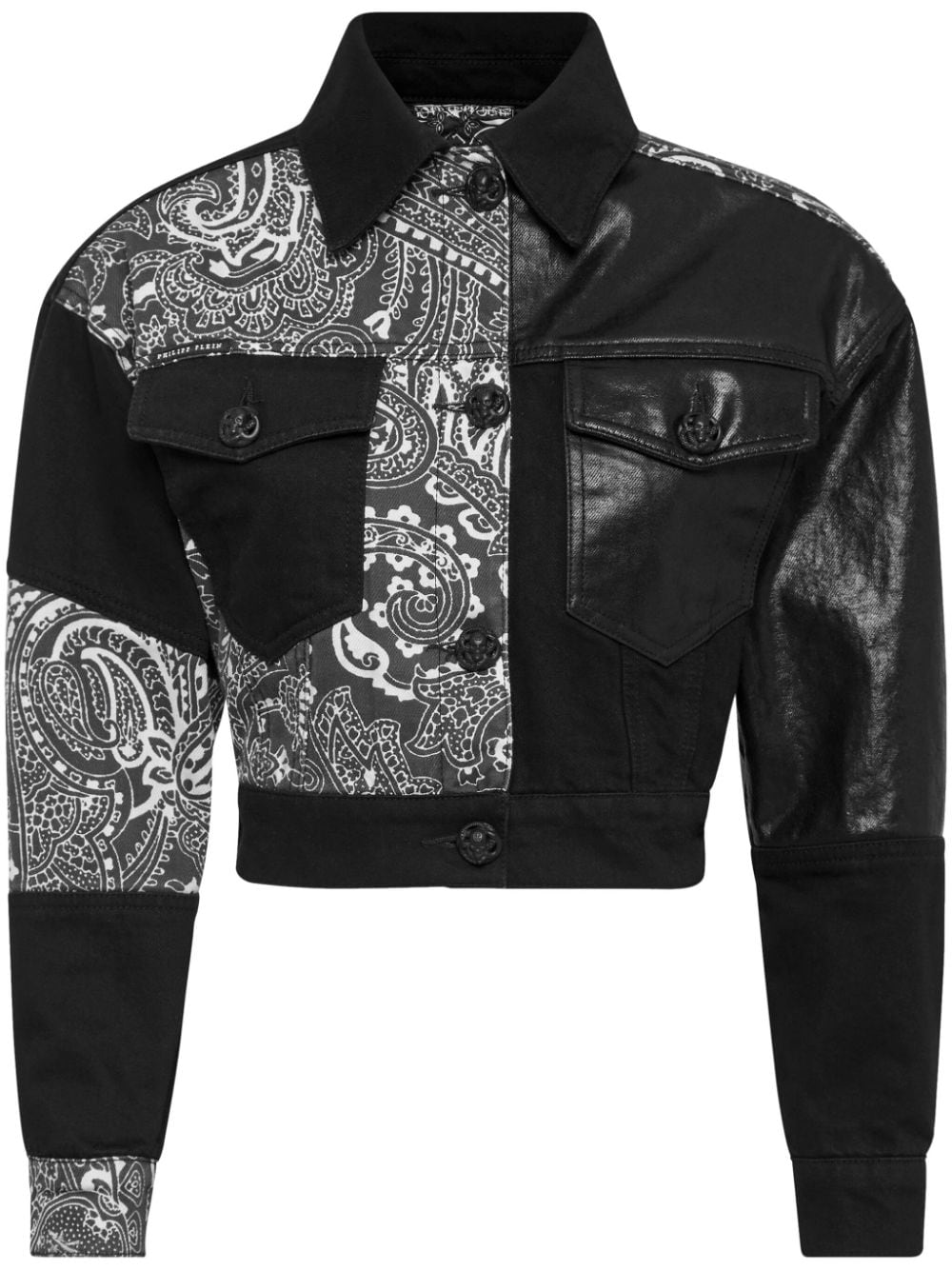 Philipp Plein Plissierte Cropped-Jacke - Schwarz von Philipp Plein