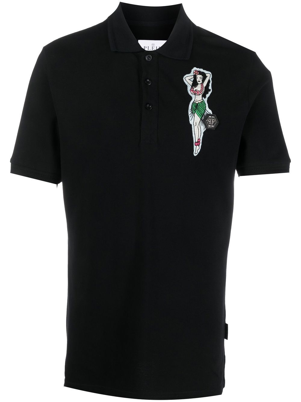 Philipp Plein Poloshirt mit Logo-Patch - Schwarz von Philipp Plein