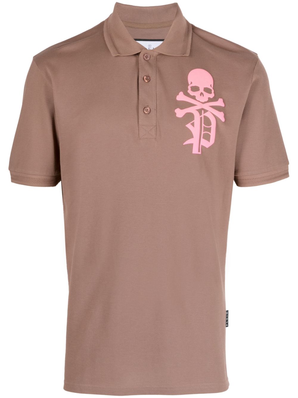 Philipp Plein Poloshirt mit Skull and Bones-Print - Braun von Philipp Plein