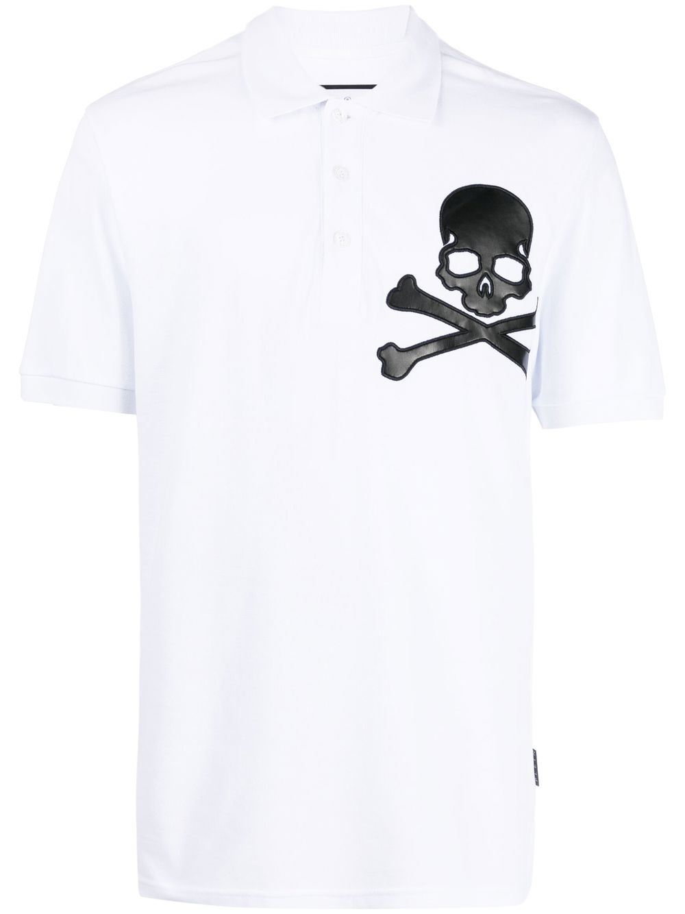 Philipp Plein Poloshirt mit Totenkopf-Patch - Weiß von Philipp Plein