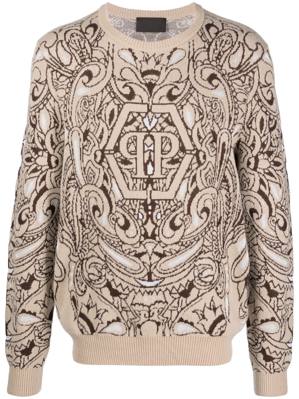 Philipp Plein Pullover mit Paisley-Print - Nude von Philipp Plein