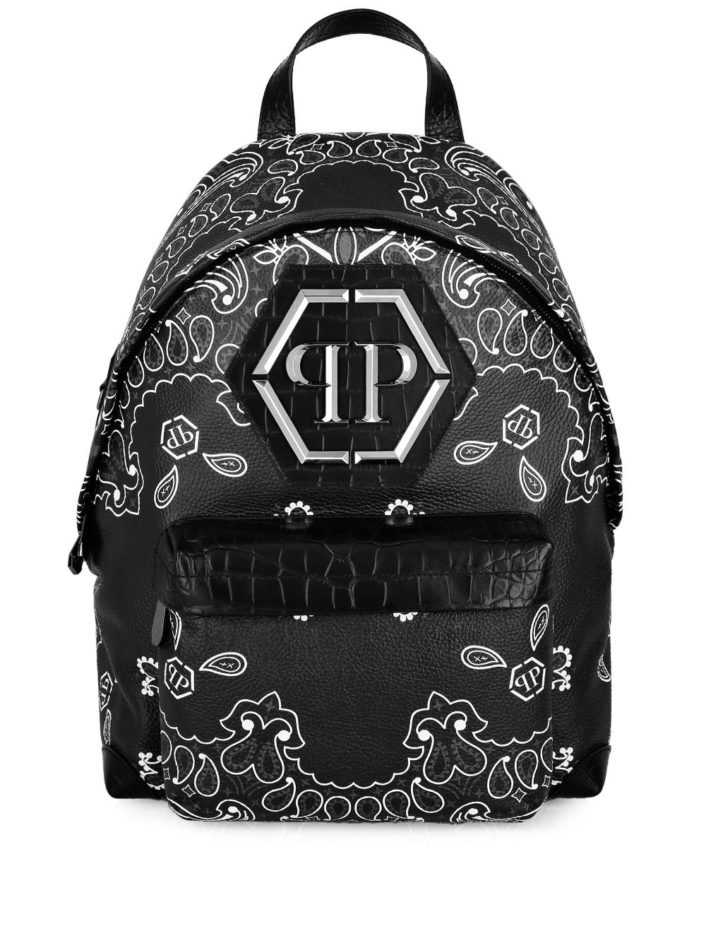 Philipp Plein Rucksack mit Logo-Schild - Schwarz von Philipp Plein