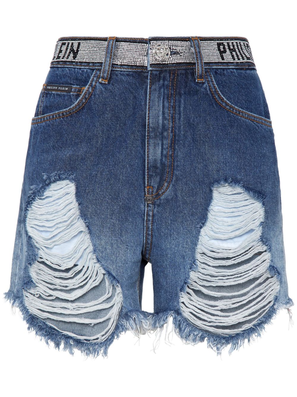 Philipp Plein Shorts im Distressed-Look - Blau von Philipp Plein