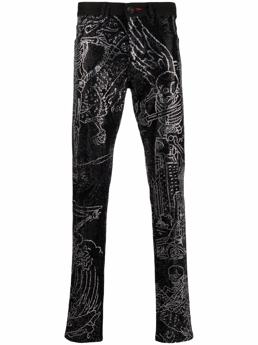 Philipp Plein Skeleton Tattoo Straight-Leg-Jeans - Schwarz von Philipp Plein