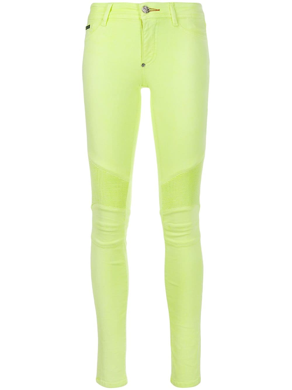 Philipp Plein Skinny-Jeans in Bikeroptik - Gelb von Philipp Plein