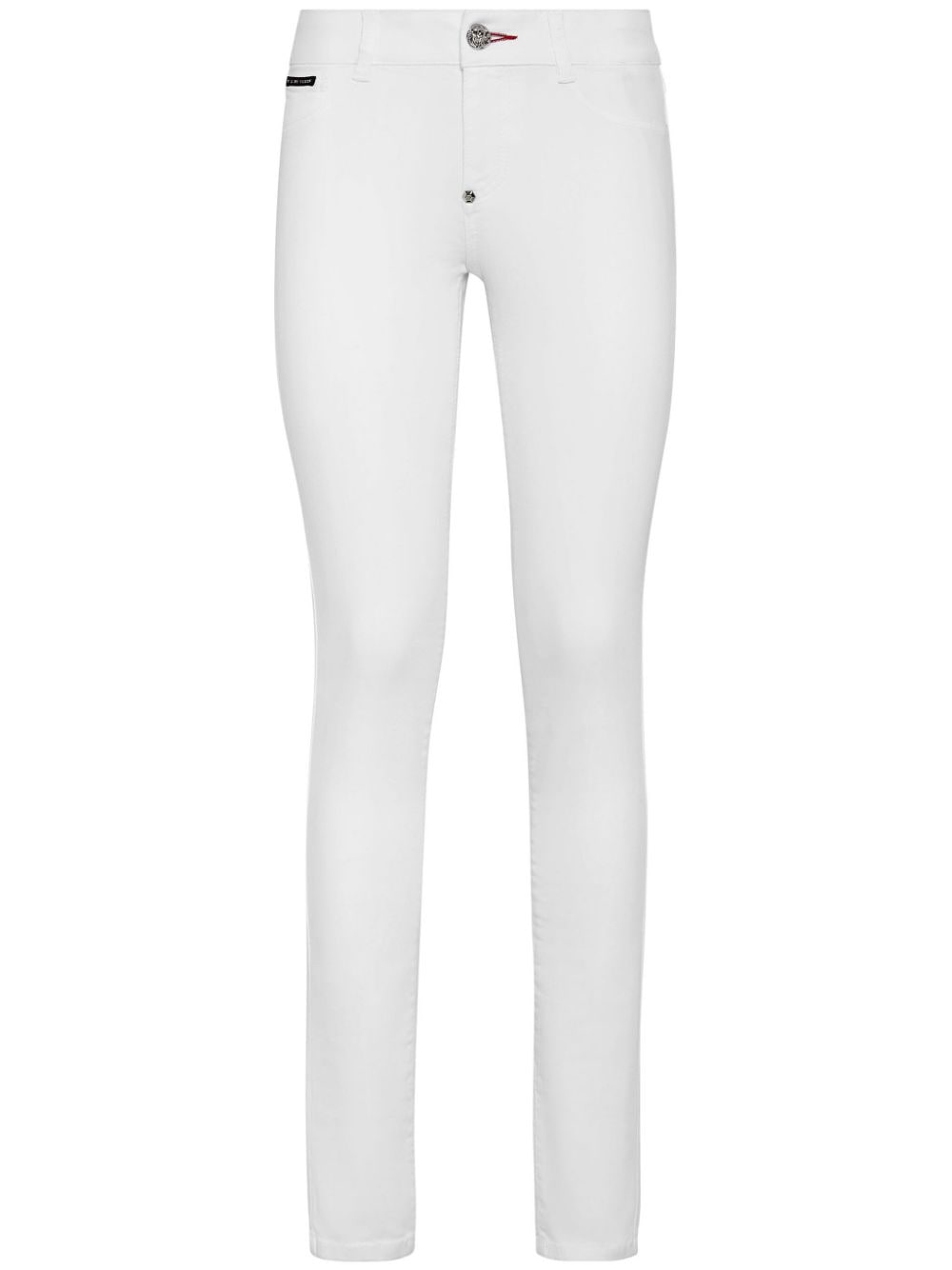 Philipp Plein Skinny-Jeans mit Logo-Schild - Weiß von Philipp Plein