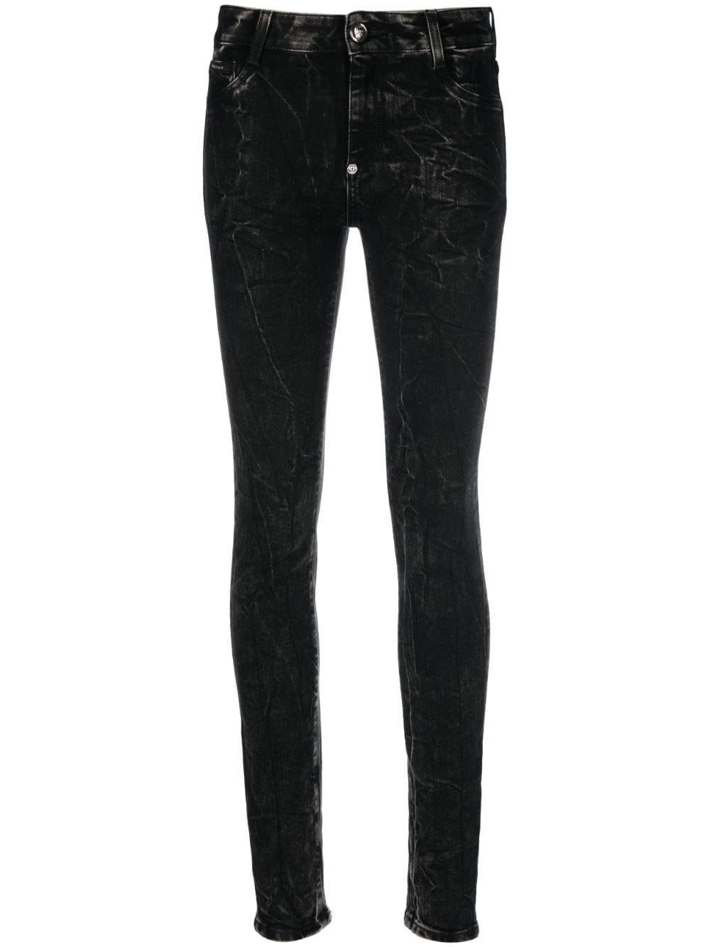 Philipp Plein Skinny-Jeans mit Totenkopf - Schwarz von Philipp Plein