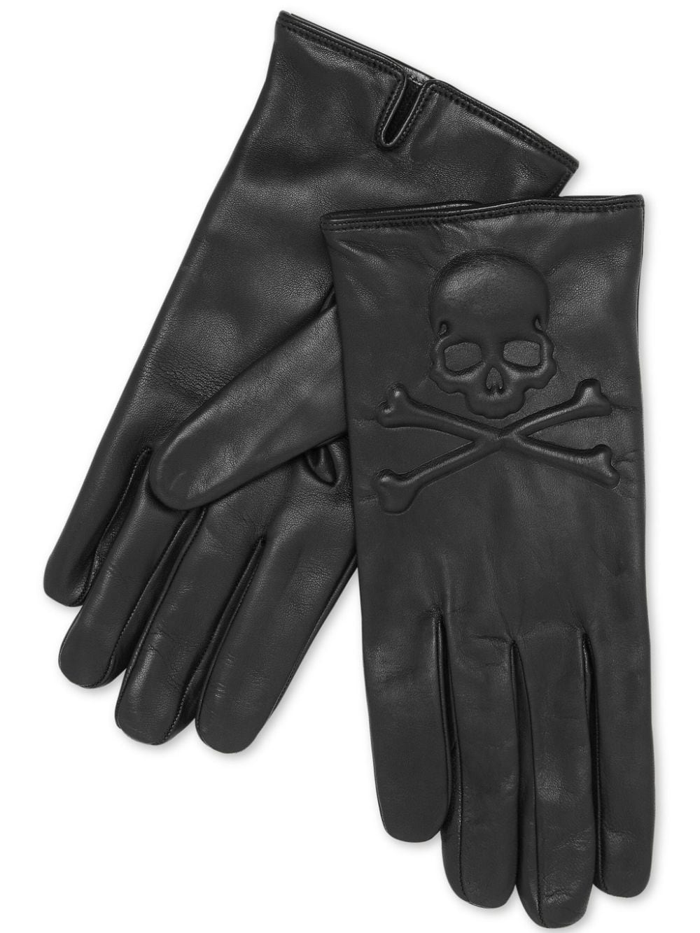 Philipp Plein Skull and Bones Lederhandschuhe - Schwarz von Philipp Plein