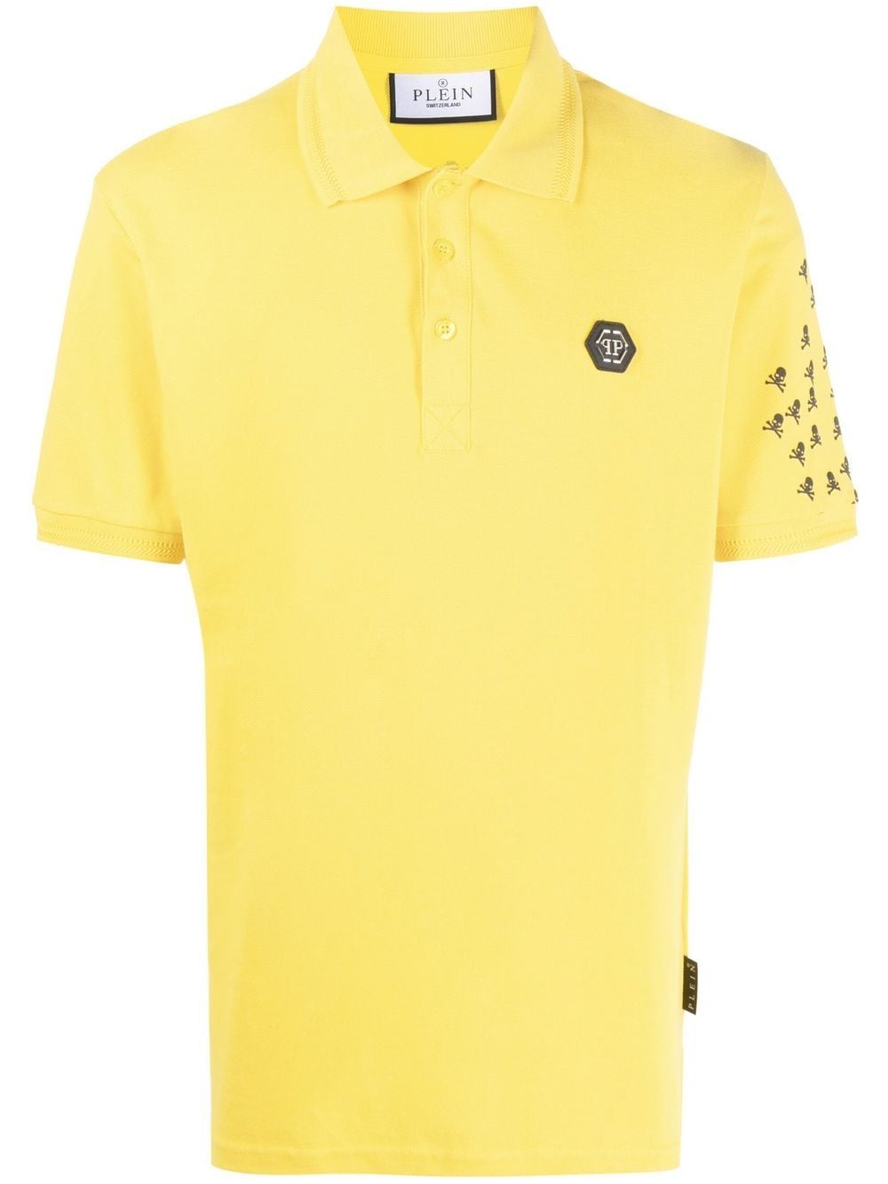 Philipp Plein Skull and Bones Poloshirt - Gelb von Philipp Plein