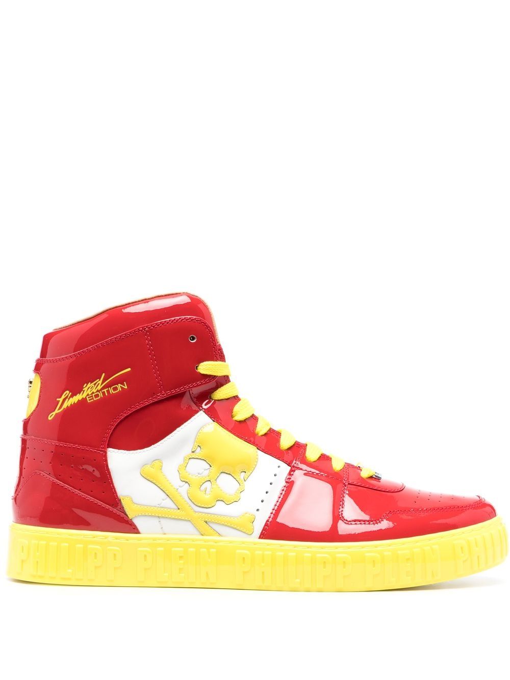 Philipp Plein High-Top-Sneakers mit Totenkopf - Rot von Philipp Plein