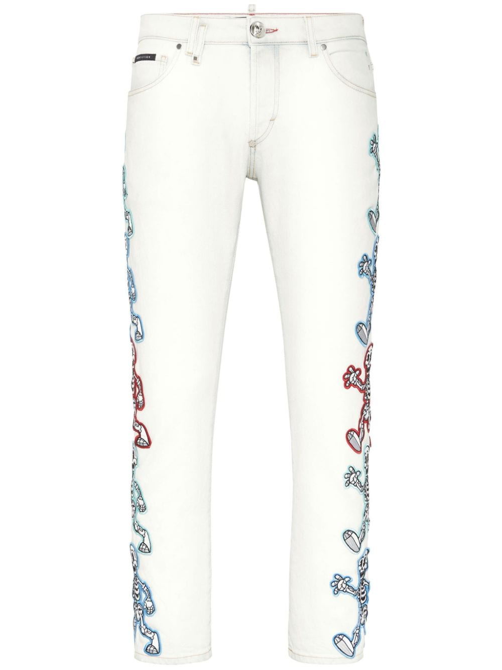 Philipp Plein Tief sitzende Skully Gang Skinny-Jeans - Weiß von Philipp Plein