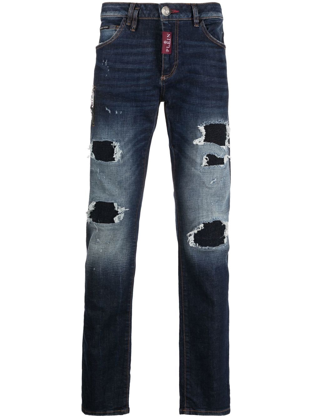 Philipp Plein Slim-Fit-Jeans im Distressed-Look - Blau von Philipp Plein