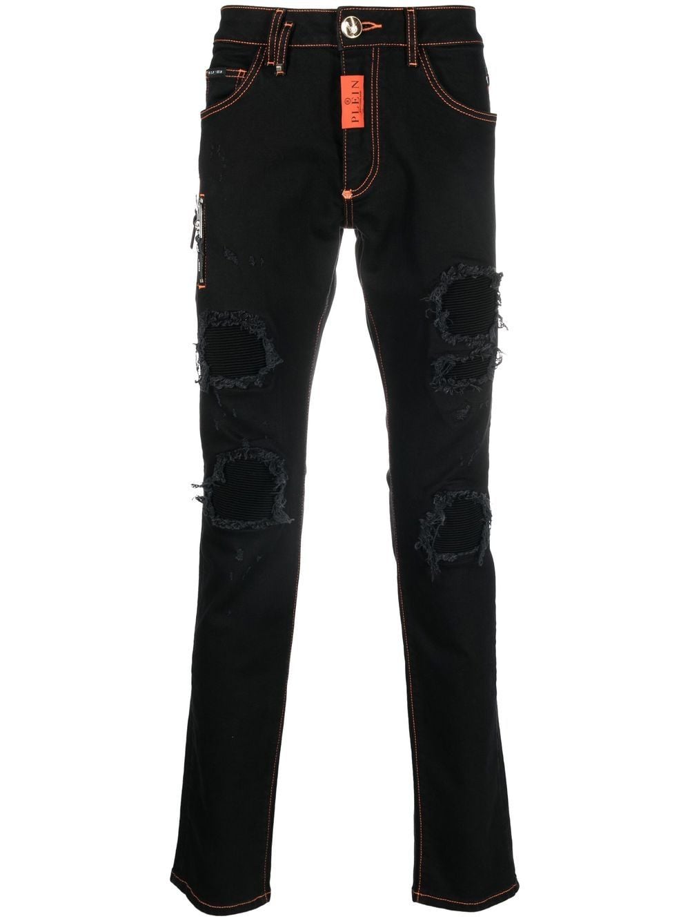 Philipp Plein Slim-Fit-Jeans im Distressed-Look - Schwarz von Philipp Plein