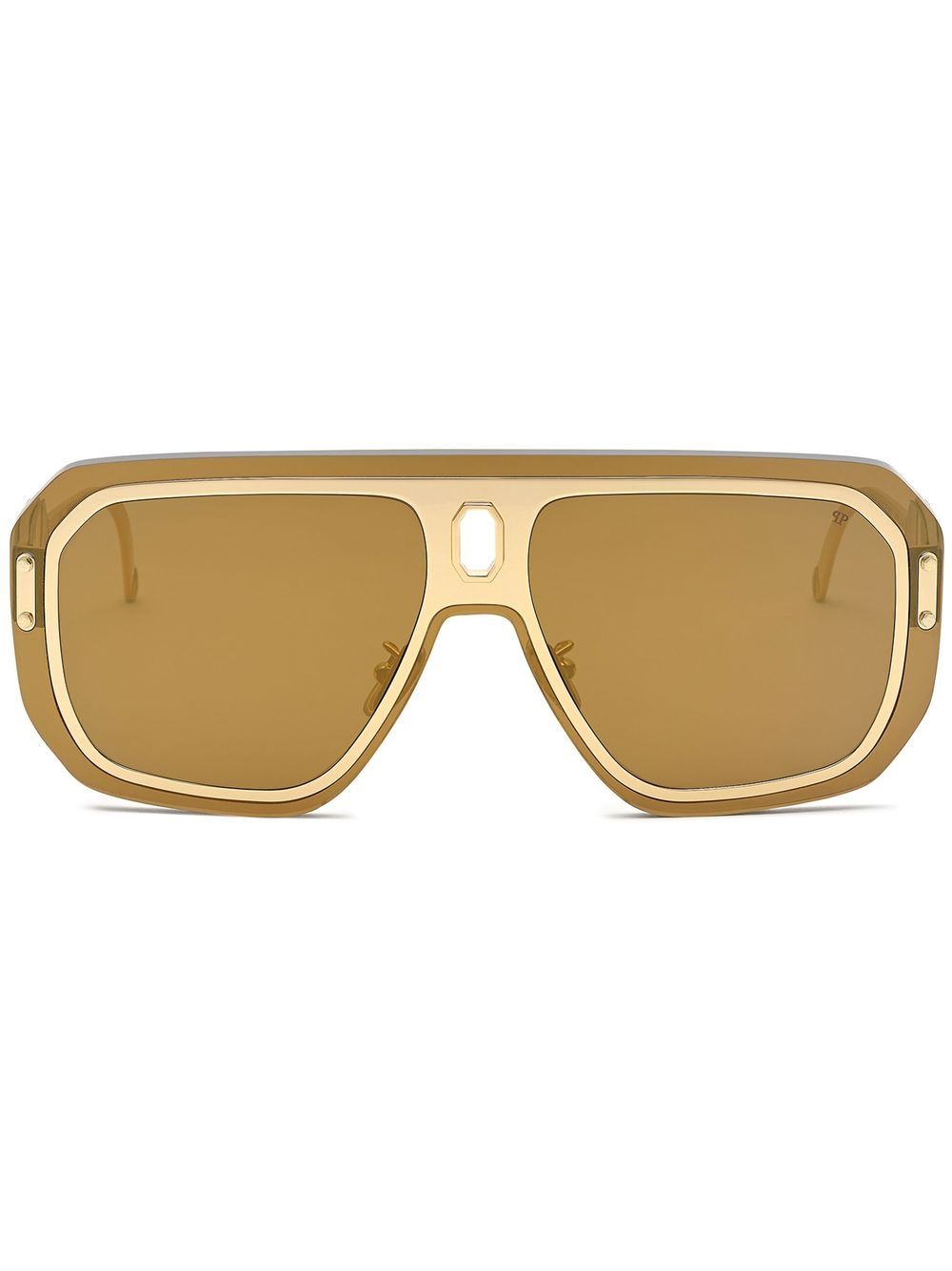 Philipp Plein Sonnenbrille im Oversized-Look - Gold von Philipp Plein