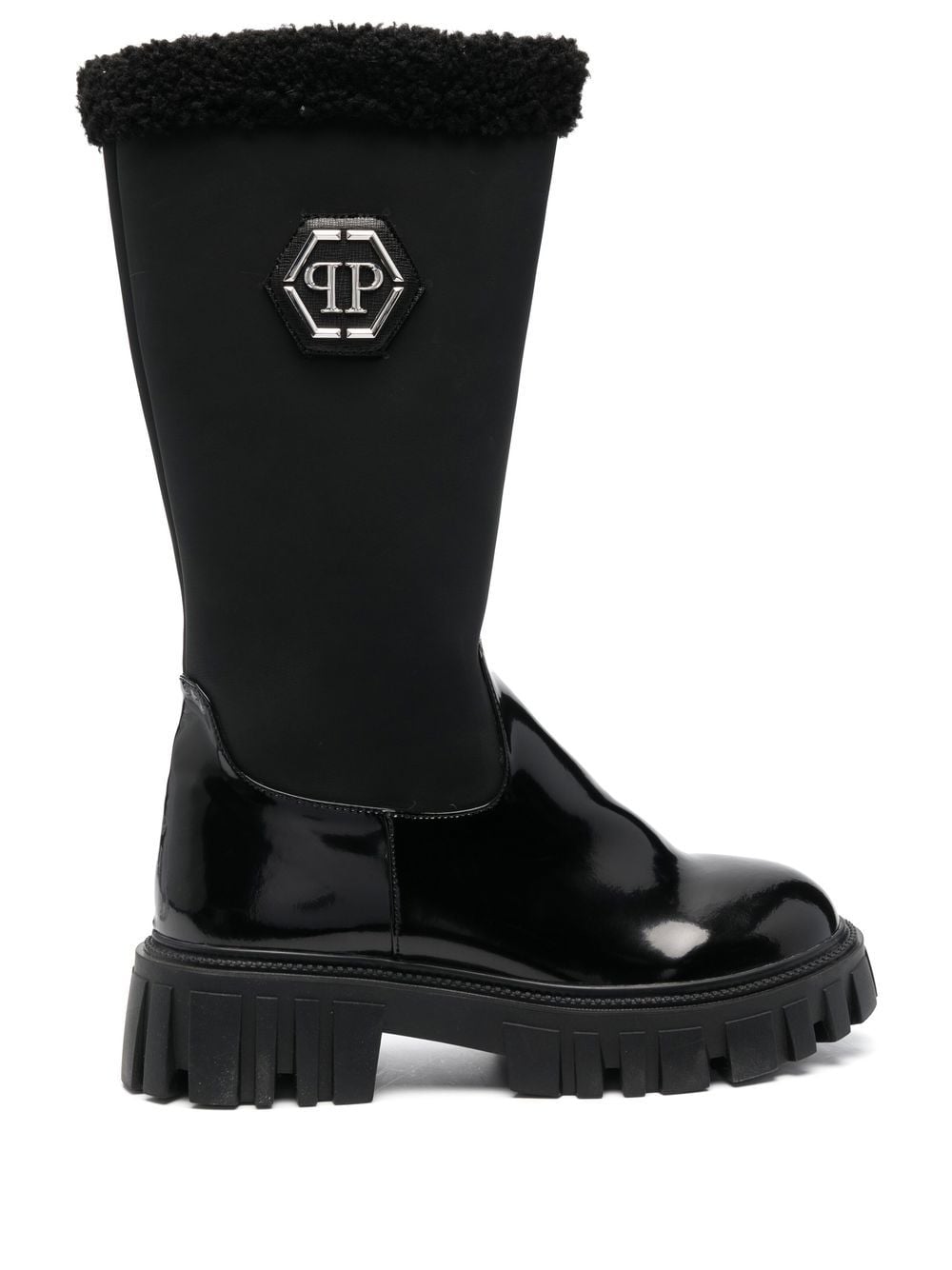 Philipp Plein Stiefel mit Logo-Schild - Schwarz von Philipp Plein