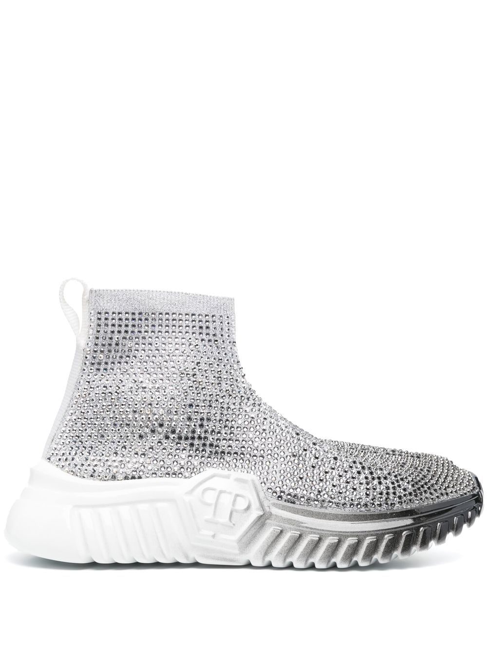 Philipp Plein Strass Runner Sock-Sneakers - Weiß von Philipp Plein