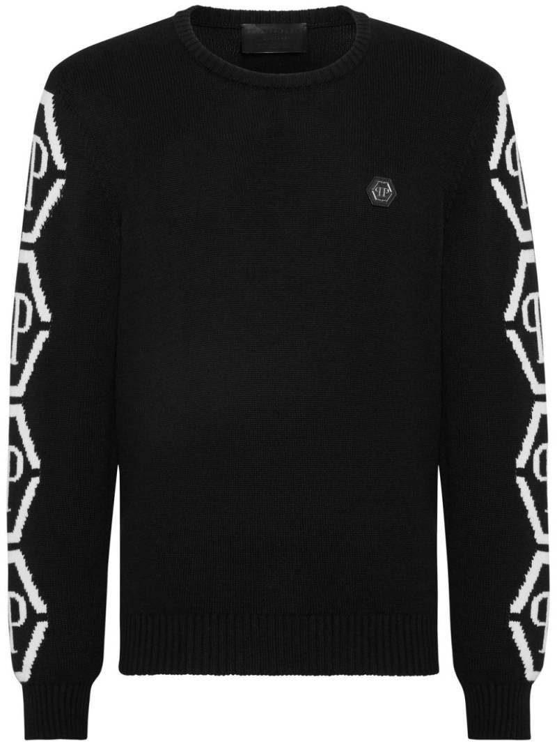 Philipp Plein Strickpullover mit Monogramm - Schwarz von Philipp Plein