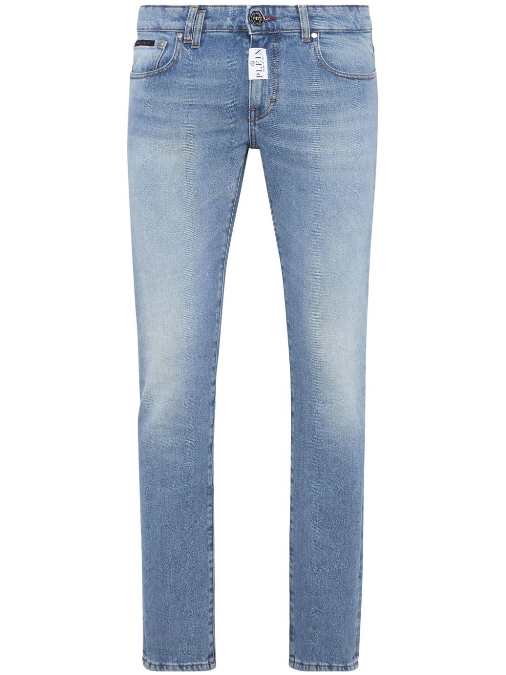 Philipp Plein Super Fit Skinny-Jeans mit Logo-Schild - Blau von Philipp Plein
