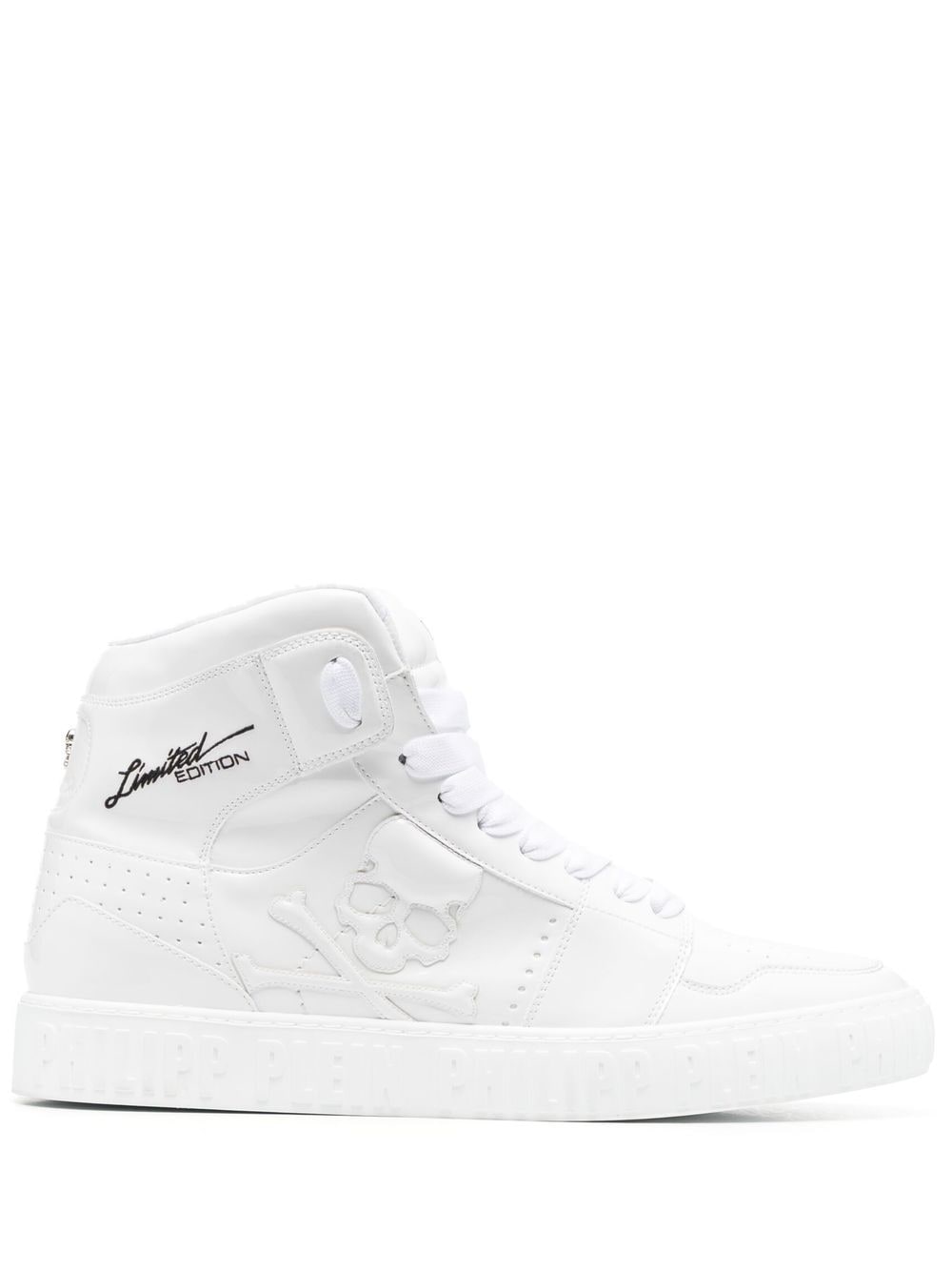 Philipp Plein Super Street Skull Bones High-Top-Sneakers - Weiß von Philipp Plein