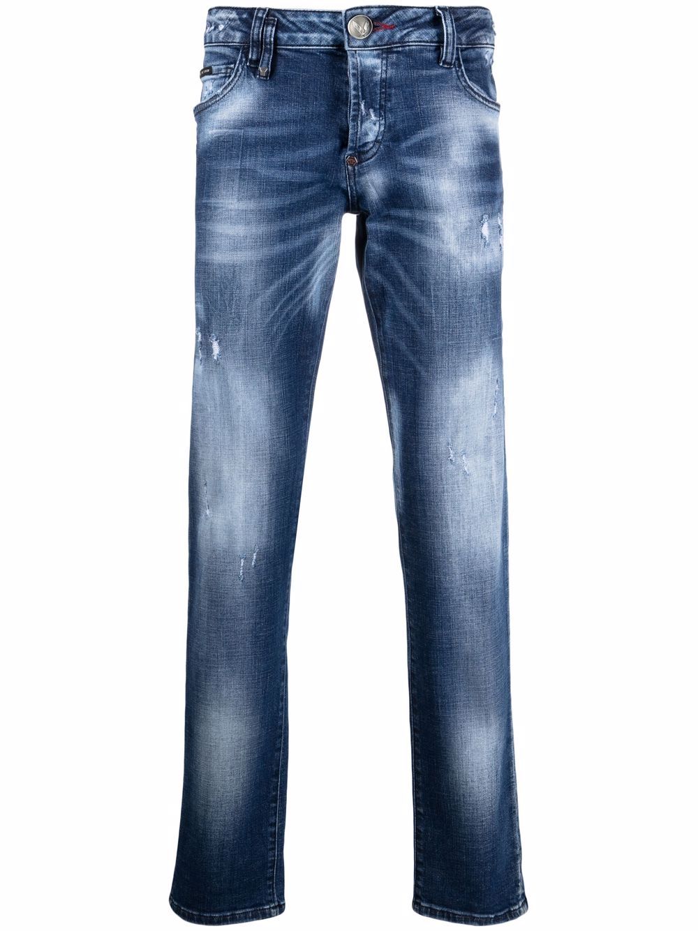 Philipp Plein Supreme Destroyed Straight-Leg-Jeans - Blau von Philipp Plein