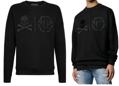 Philipp Plein Sweatshirt Sweater Jumper Hoody Sweatjacke Pullover Skull Embroidered (as3, Alpha, xx_l, Regular, Regular) von Philipp Plein