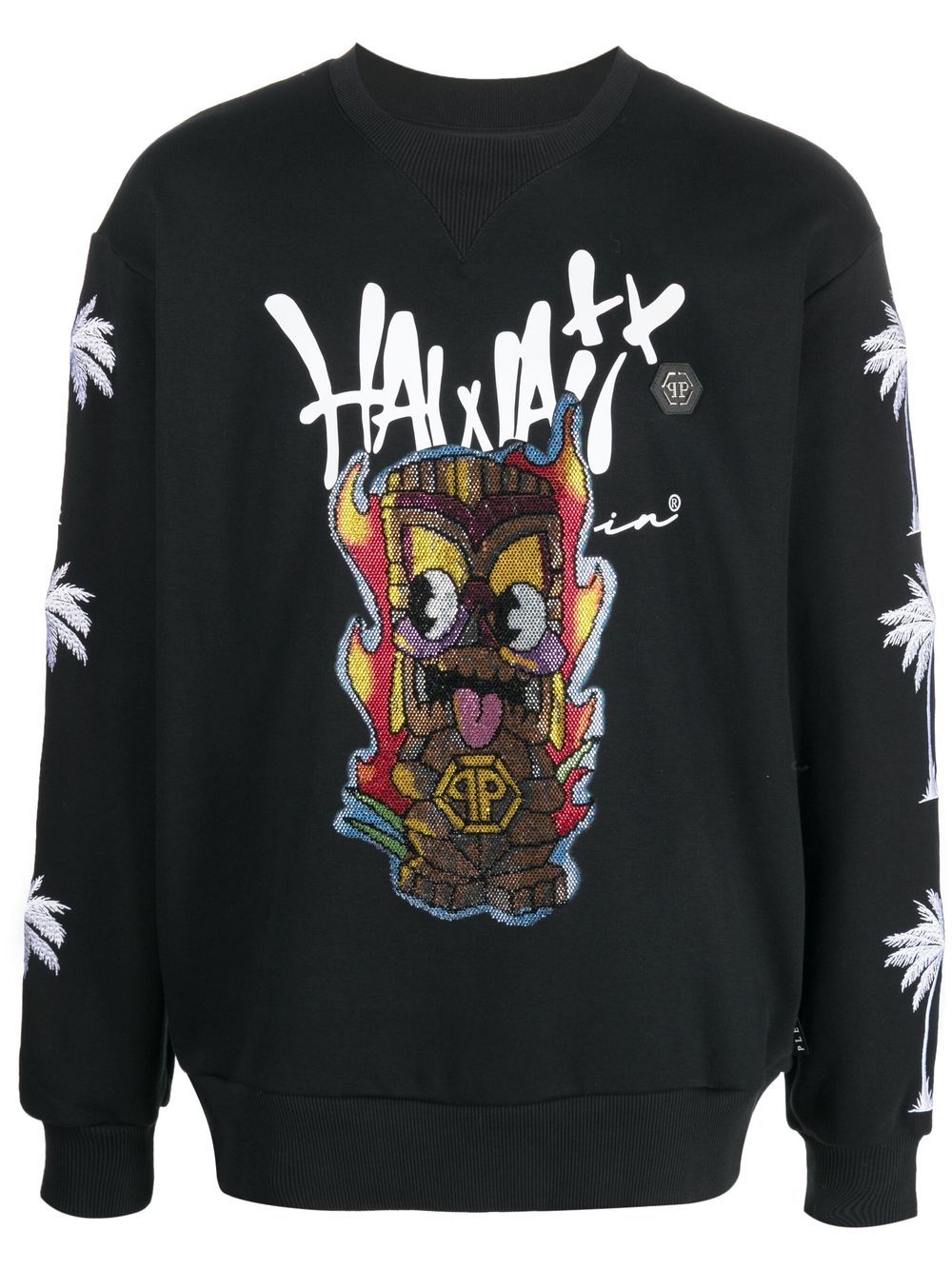 Philipp Plein Sweatshirt mit Hawaii-Print - Schwarz von Philipp Plein