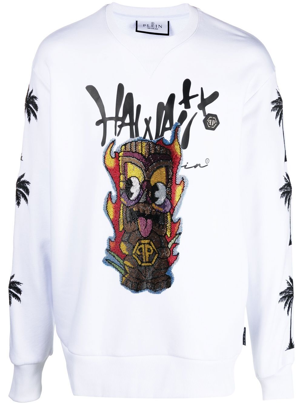 Philipp Plein Sweatshirt mit Hawaii-Print - Weiß von Philipp Plein