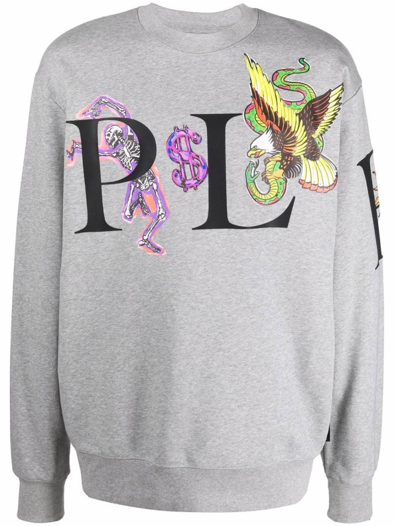 Philipp Plein Sweatshirt mit grafischem Print - Grau von Philipp Plein