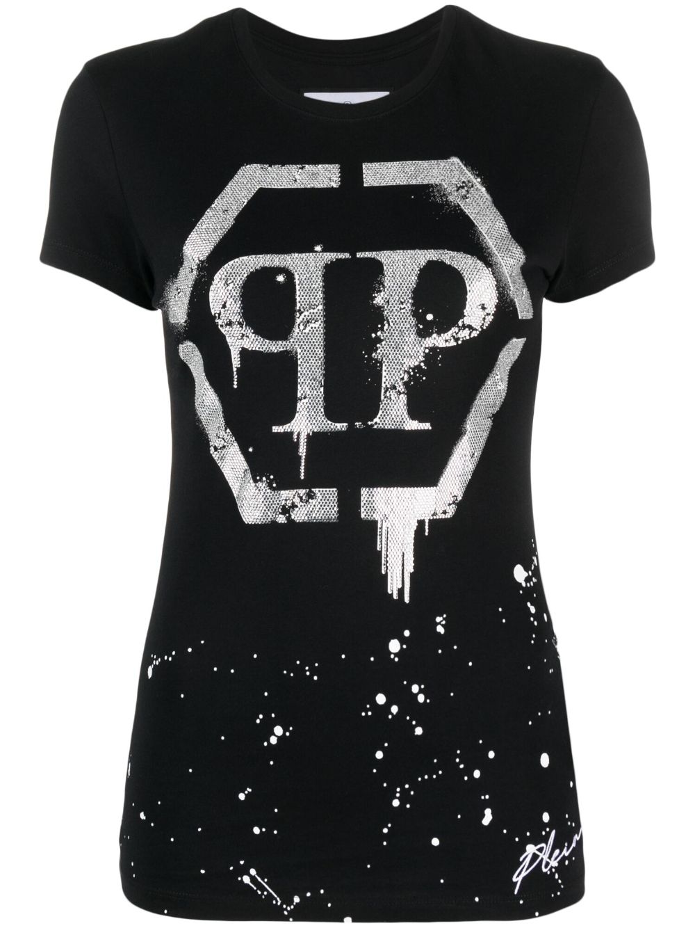 Philipp Plein T-Shirt mit Kristall-Logo - Schwarz von Philipp Plein