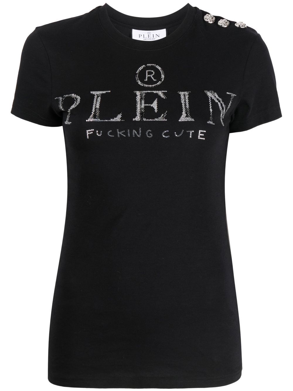 Philipp Plein T-Shirt mit Kristall-Logo - Schwarz von Philipp Plein