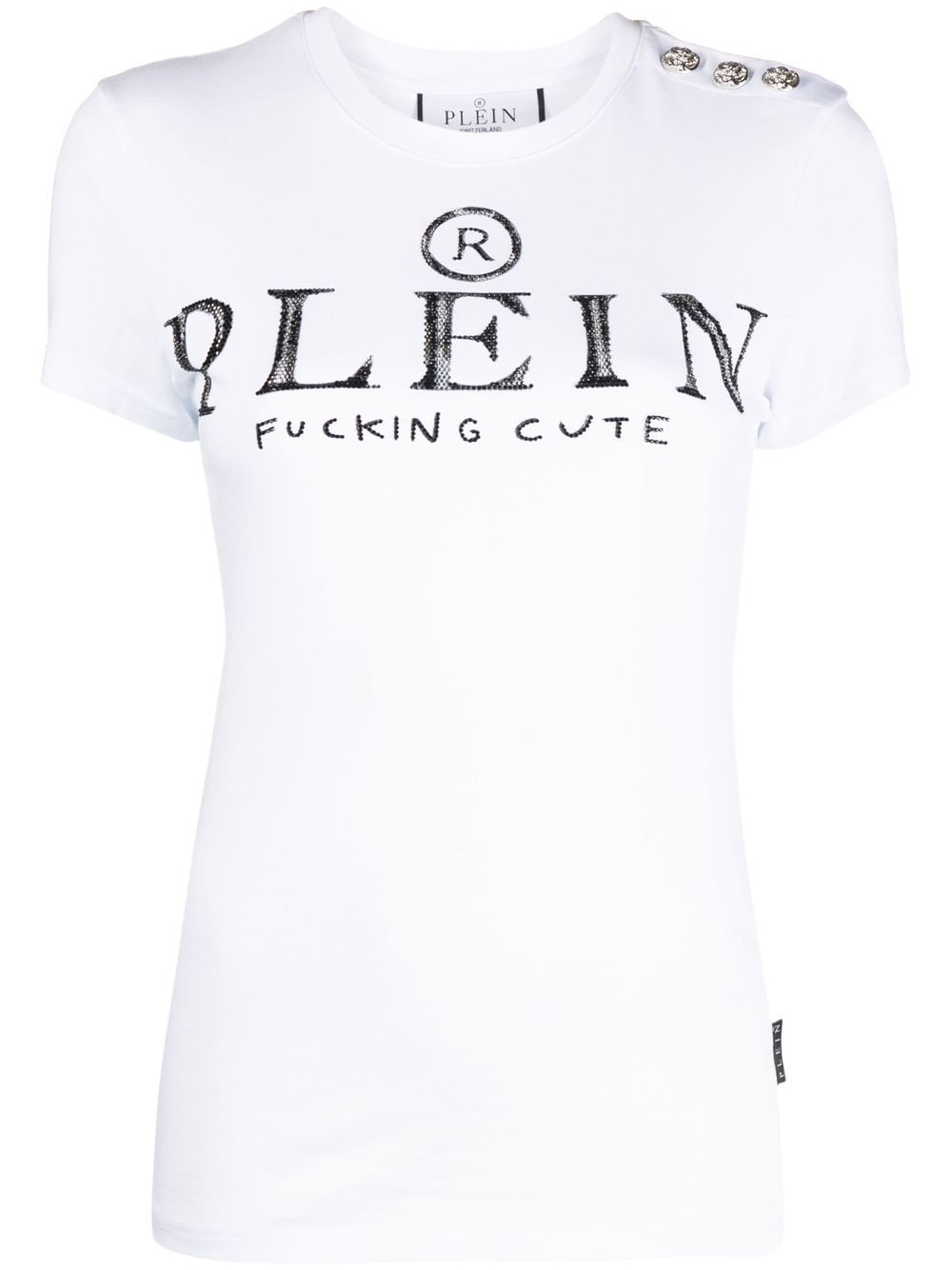 Philipp Plein T-Shirt mit Kristall-Logo - Weiß von Philipp Plein