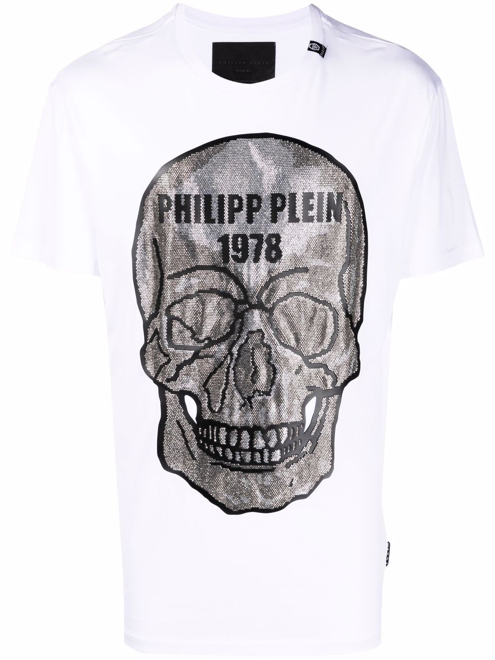 Philipp Plein T-Shirt mit Kristall-Totenkopf - Weiß von Philipp Plein