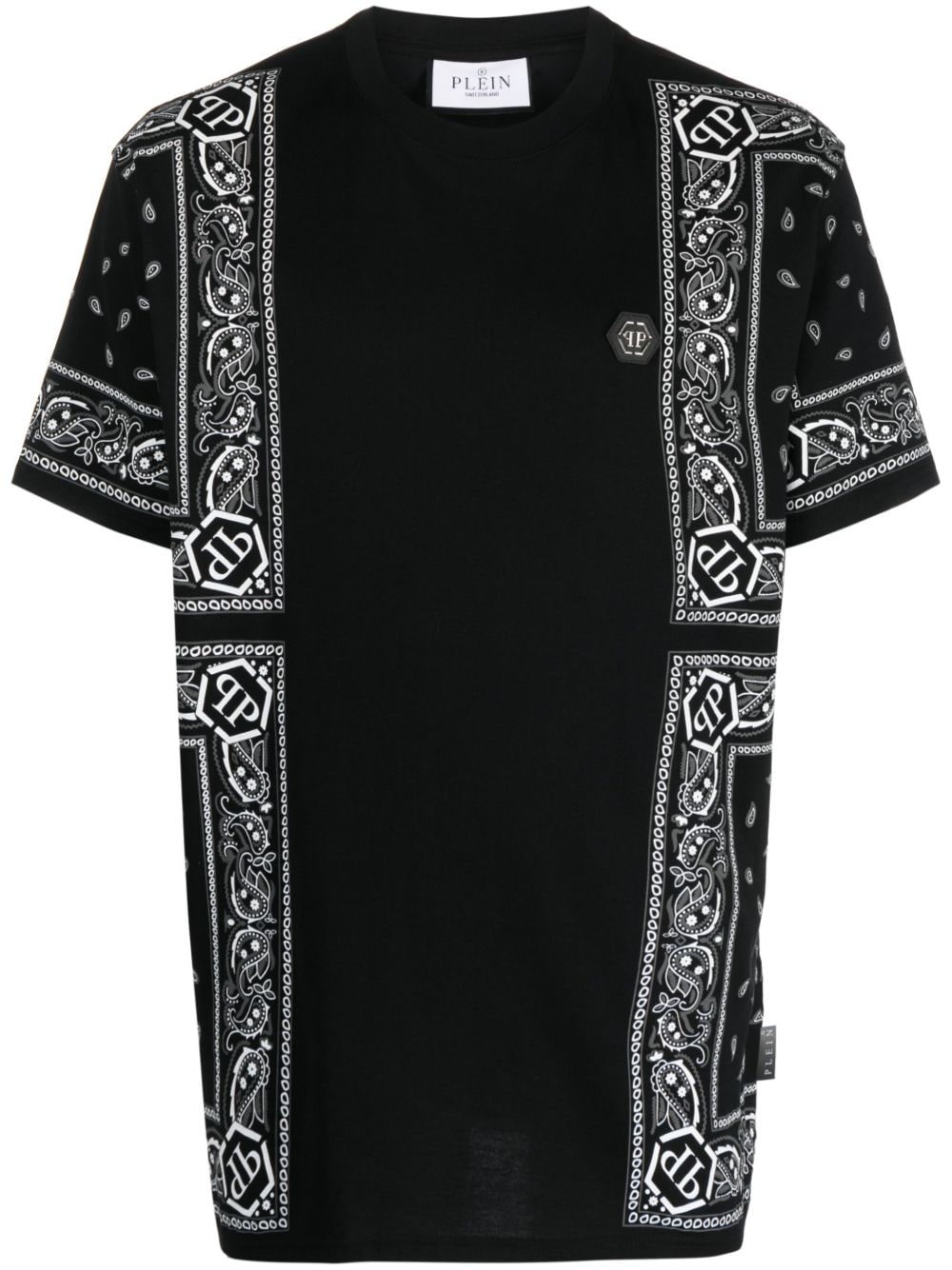 Philipp Plein T-Shirt mit Paisley-Bandana-Print - Schwarz von Philipp Plein