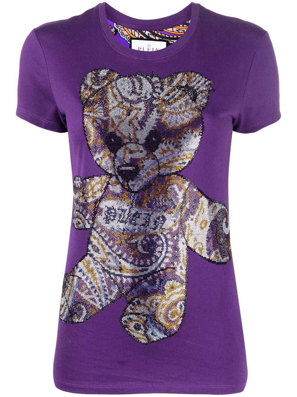 Philipp Plein T-Shirt mit Teddy - Violett von Philipp Plein