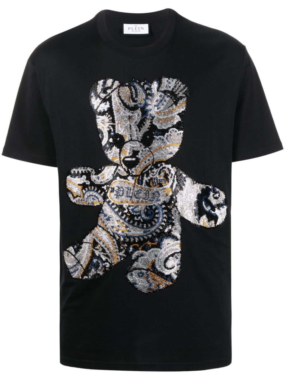 Philipp Plein T-Shirt mit kristallverziertem Teddy-Print - Schwarz von Philipp Plein