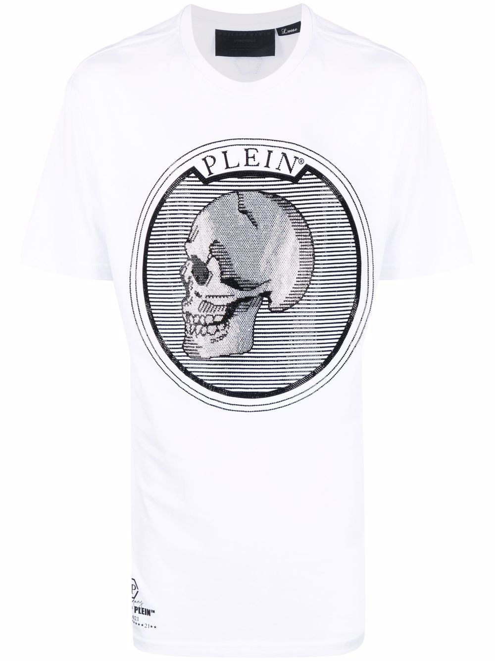 Philipp Plein T-Shirt mit kristallverziertem Totenkopf - Weiß von Philipp Plein