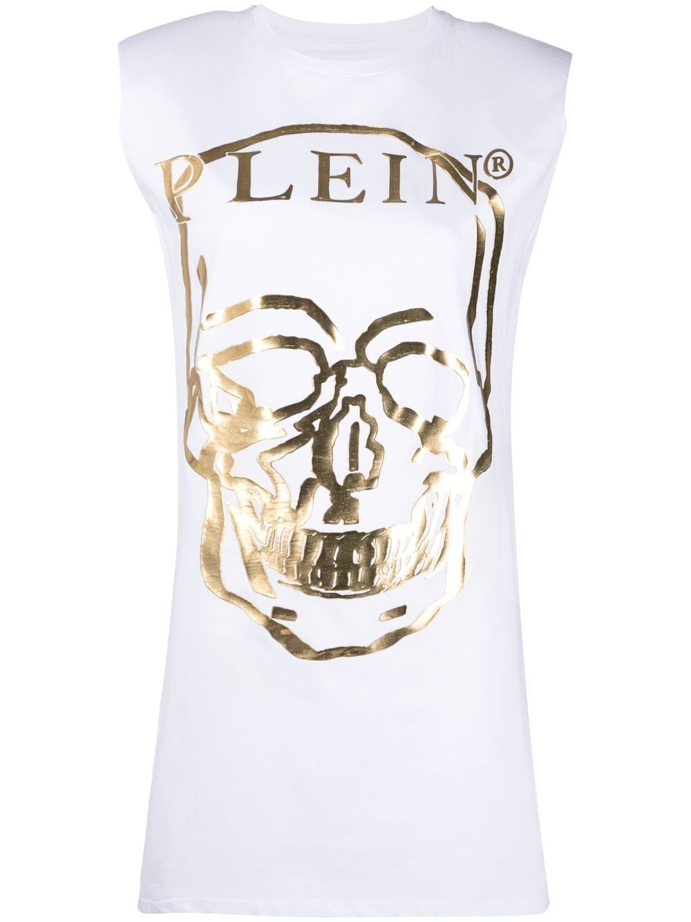 Philipp Plein T-Shirtkleid mit Metallic-Print - Weiß von Philipp Plein