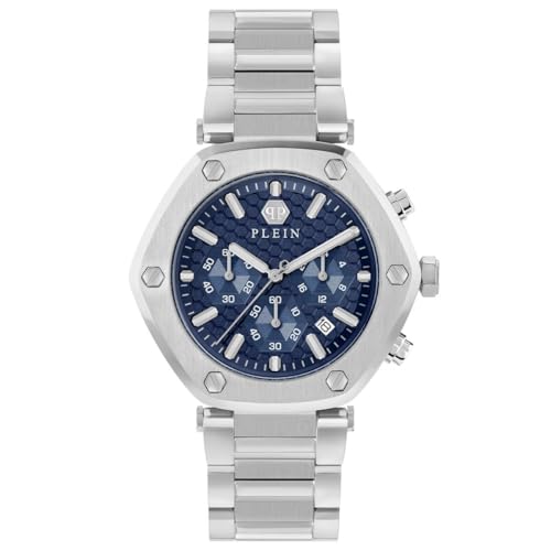 Philipp Plein Herren-Uhren Analog Quarz One Size, Blau, Silber 32026018 Philipp Plein Herren-Uhren Analog Quarz One Size, Blau, Silber 32026018 von Philipp Plein
