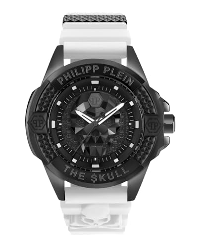 Philipp Plein The $Kull Unisex Armbanduhr Analog Quarz Silikon Schwarz/Weiß - Pwaaa2624 Armband, Schwarz/Weiß - Pwaaa2624, Armband von Philipp Plein