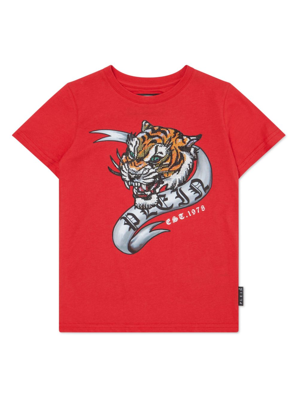 Philipp Plein Tiger-T-Shirt mit Kristallverzierung - Rot von Philipp Plein